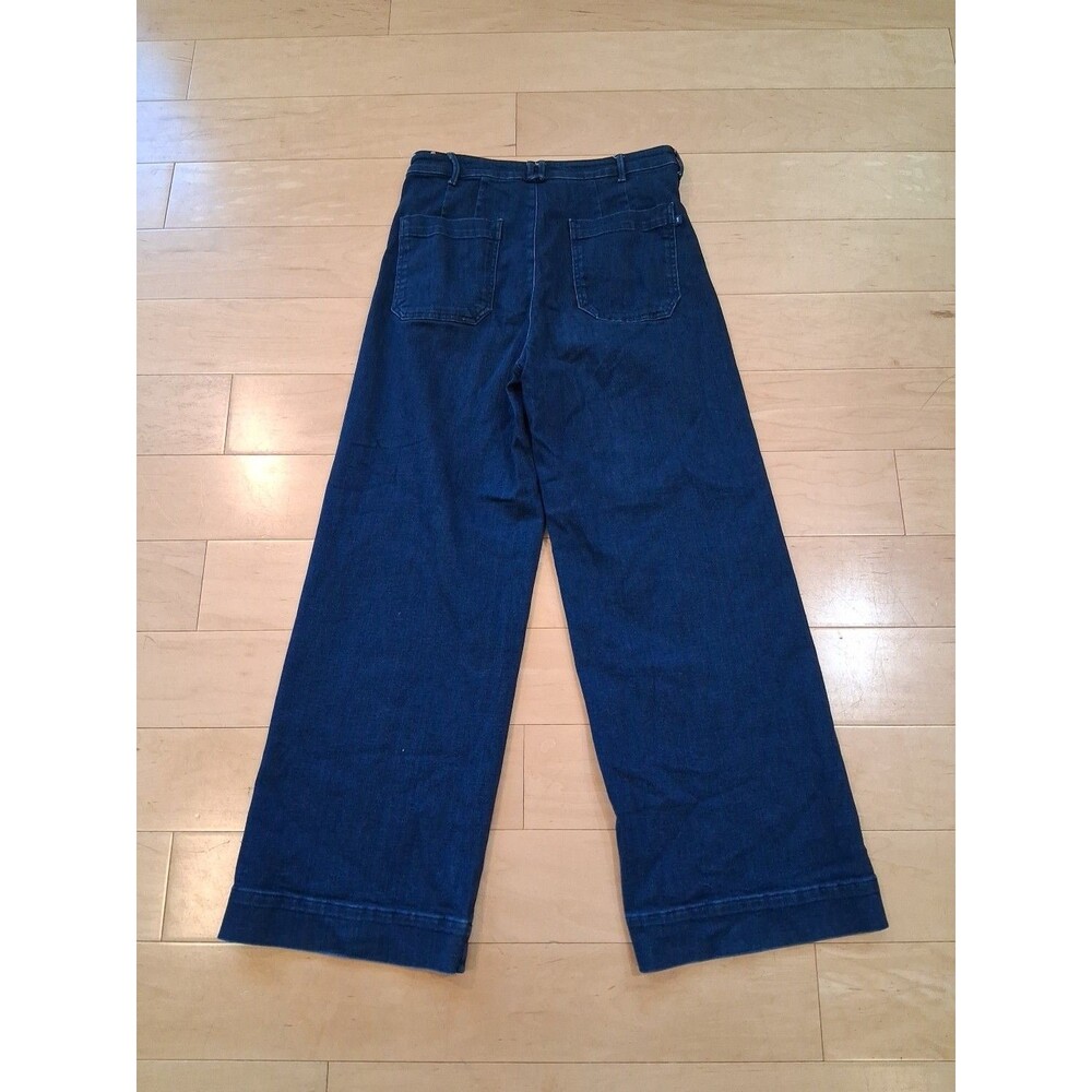 Pilcro Wide-Leg Dark Blue Jean Pants - Picture 6 of 10